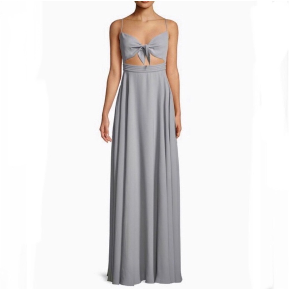 Fame & Partners The Miles Womens Cutout Maxi Dress Size 10 Sleeveless Gray Flowy